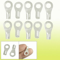 10 x 5mm Stud 3mm Wire Non Insulated Bare Ring Lug Terminal Connector *gi