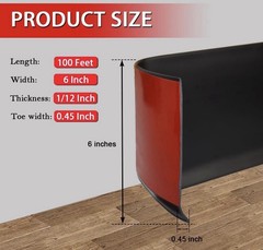 6″x50ft Self Adhesive Vinyl Wall Base Molding Flexible Baseboard Trim Roll