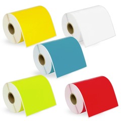 DYMO LW 1744907 COLOR 4XL 4×6 – 5 Rolls – 1 each: BLUE GREEN YELLOW RED WHITE