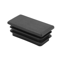 QWORK 10 PCS 1″ X 2″ Rectangle Black Plastic Plug End Cap 2.5 X 5cm,