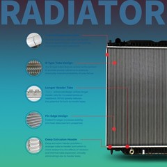 Aluminum Radiator for ELEMENT 2.4 L4 2007-2011 16mm Core Replaces CU13015