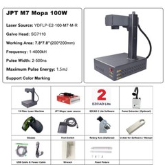 Auto Focus 100W JPT Mopa Fiber Laser Engraver Machine Color Marking Electronic Z