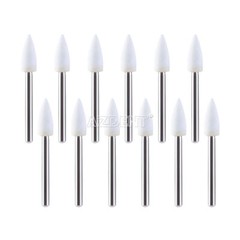 AZDENT Dental White Stone Polishing Burs Flame Mounted FG Abrasion Point Burs