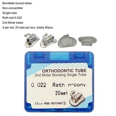Dental Orthodontic Buccal Tubes 1st 2nd Molar Bondable Tube Roth MBT 022 Single