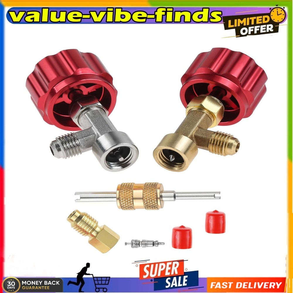 R134A Can Tap Valve – Self-Sealing & Puncture Style w/ Tank Adapter for A/C