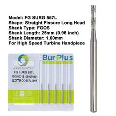 WAVE Dental Burs Surgical FG SURG 557L Long Shank Carbide High Speed Drills FGOS