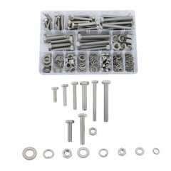 192PCS Stainless Steel Heavy Duty Hex Bolt/Nut Kit M6/M8/M10 304SS w/Washers