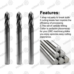 10Pcs 4 Flute 90 Degree 1/4″x3/4″x2-1/2″ Solid Carbide Drill Mill – AlTiN Coated
