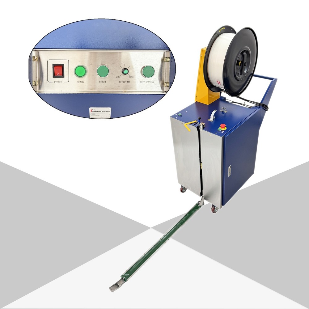 Semi-Automatic Pallet Strapping Machine (110V, 870W, PP Strap, 19.7-59”)