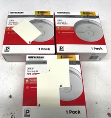 3PK USI Hardwired 1-Year Battery Backup Smoke Detector with Photoelectric Sensor