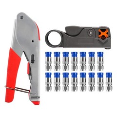 Coax Cable Crimper Kit Tool for RG6 RG59, Coaxial Compression Tool Kit with 1…