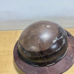 Vintage MSA Skullgard Fiberglass Full Brim Hard Hat Miner Safety Helmet Brown