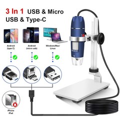 USB Digital Microscope 2MP 40X to 1000X 1920x1080P – Ideal for Coin, Skin
