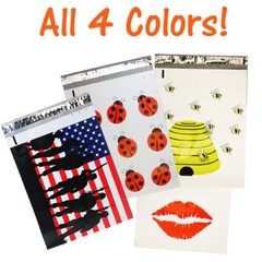10×13 Poly Mailers, Bees, Flag, Lips, Bugs,Quality Flat Shipping Envelopes Bags!