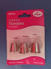 Allary Craft & Sew Thimbles Nickel plated. Package of 3 # 388 NEW