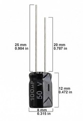 100uF 50V 8x12mm 20pcs Electrolytic Capacitor MFD 50 Volt 0.32×0.47in Aluminum