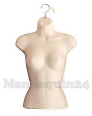 Set of Male Female Child Toddler Mannequin Torsos Flesh & 4 Hangers, 1 Stand