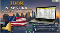 100K NEW YORK USA Customers Email Database_ B2C Contact Leads – Excel file