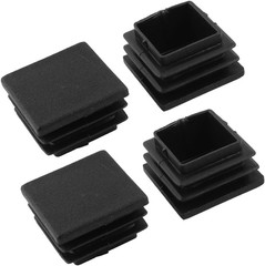 100 Pack 1 Inch Square Plastic Plug Tubing End Cap Durable Chair Glide