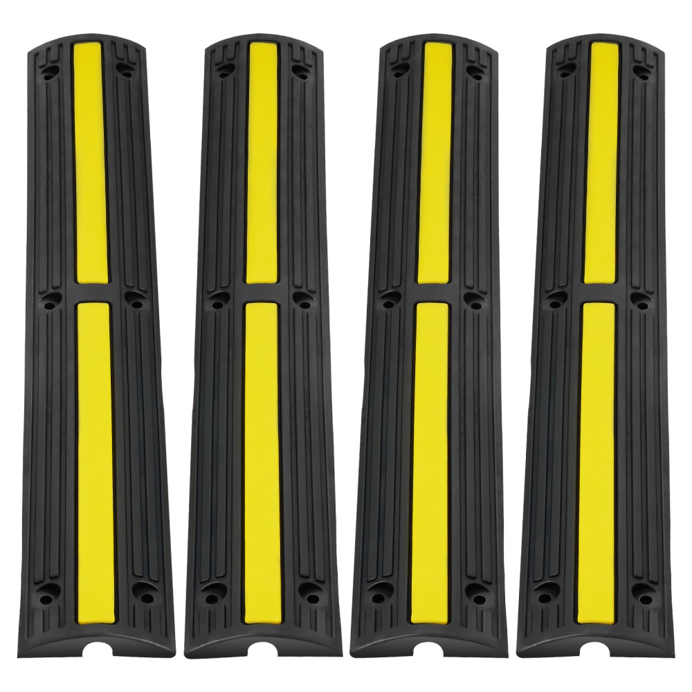 4 PCs 39” Cable Protector Ramp 18000 lbs Speed Bump Floor Cable Protector