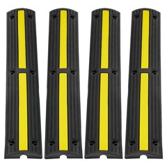 4 PCs 39” Cable Protector Ramp 18000 lbs Speed Bump Floor Cable Protector