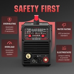 200A 5-in-1 MIG Welding Machine 110/220V Dual Voltage Gas/Flux/Spool/TIG/Stick