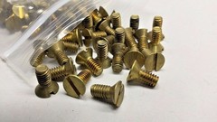 Brass 1117-65 Machine Screw Slotted Flat Head #8-32 x 3/8″ (Pack of 65)