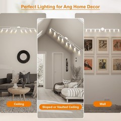 Plug in Track Lighting LED, Track Lighting Fixtures Ceiling, White 8-Light Ki…