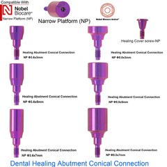 US Ti Healing cap abutment 3.0/5.0/7.0mm Nobel Active Cone NP 3.5 for ∅3.6/5.0mm