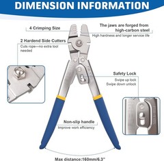 Wire Rope Crimping Tool, 1/16IN 66FT Stainless Steel Wire Rope Kit up to 2.2mm