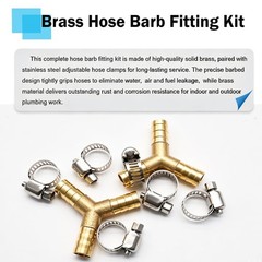Tnuocke 2pcs Metaland Brass 3/8″ (10mm) Hose Barb 3 Way Union Fitting Y Shape…