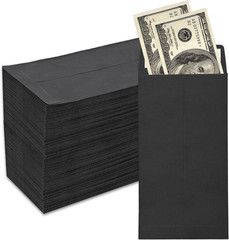 Cash Envelopes – 100 Packs, 3.5×6.5 Inches, Black, Colored, Suitable for Budgets