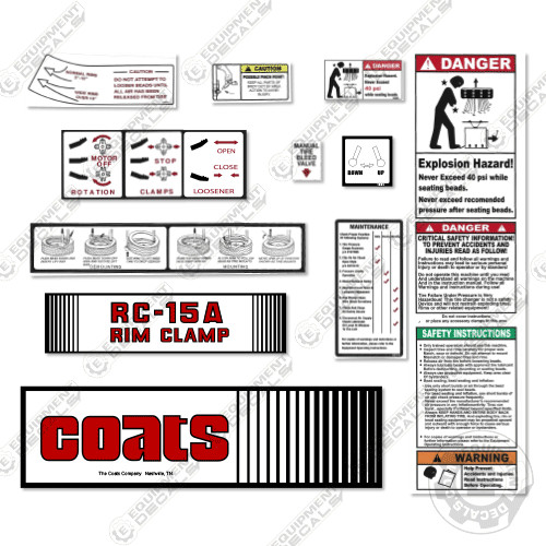 Fits Coats RC-15A Decal Kit Rim Clamp – 7 YEAR OUTDOOR 3M VINYL!