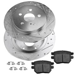 10.20 Rear Brake Kit Drilled Slotted Rotors Pads for Toyota Corolla Matrix Prius