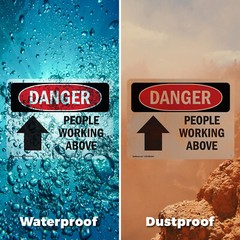 (2 Pack) People Working Above OSHA Danger Sign Decal Metal Plastic
