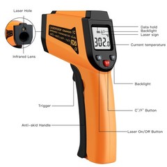Kitchen Infrared Thermometer 50c To 400c58f To 752f Digital Laser Infrared The