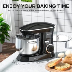 9.5 Qt Stand Mixer, 10-Speed Tilt-Head Food Mixer, Vezzio 660W Kitchen Electric