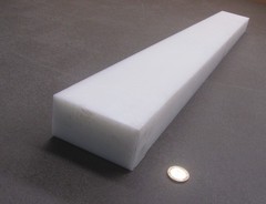 Hdpe White Bar 2.0″ Thick x 4.0″ Wide x 36″ Long