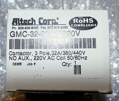 New Altech Corp. GMC-32-00-AC220V Contactor, 3 pole, 32A/380/440V 220V AC Coll