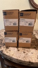 Set Of 4 Boxes Lot Of 3 GBC CombBind Binding Spines, 3/8″ 10mm, Black, 100 Pack
