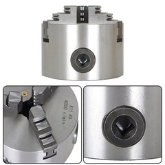 Lathe Chuck K11-80 3″ 3-Jaw Self-Centering Design 80mm Steel Grinding Jaw