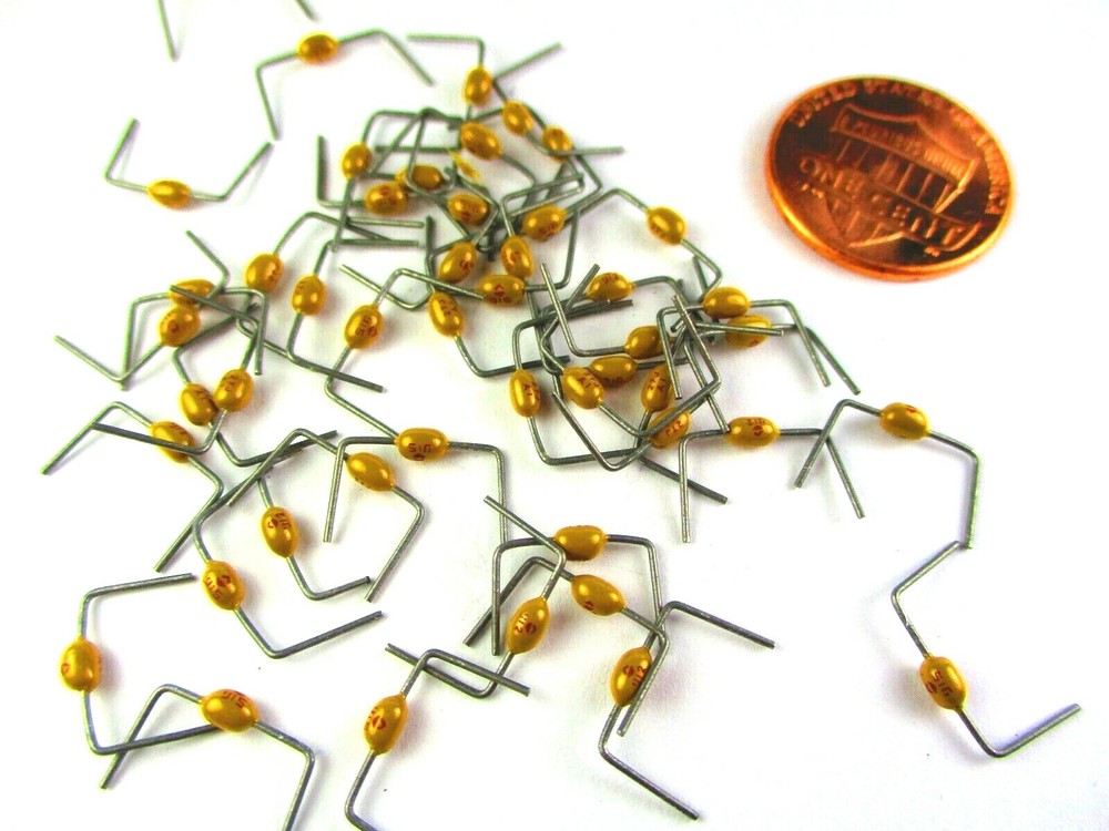 45pcs Vishay 27pF 5% 100V COG, NPO Formed Axial Ceramic Capacitors USA