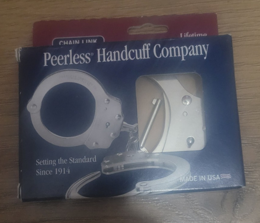 1 set – Peerless Model 700 Standard Nickel Handcuffs Cuffs NEW in Box