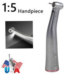 Dental 1:5 LED Fiber Optic Increase Contra Angle Handpiece 4 Way Spray USA