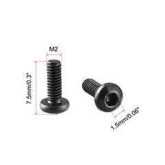 M2 x 6mm Thread 10.9 Alloy Steel Button Head Hex Socket Cap Screw Bolt 100pcs