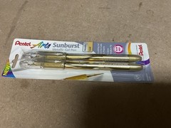 Pentel Sunburst Metallic Gel K908BP2X Gold Gel Ink Pens, Pack of 2