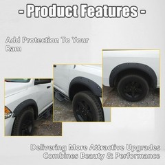 Fender Flares Compatible with 2009-2023 Dodge Ram 1500 Classic Pocket Rivet Styl