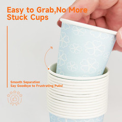 100 Pack 3 oz Bathroom Cups, Disposable Paper Cups with Rolled Rim, Small Paper