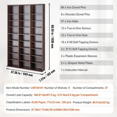 Media Storage Cabinet, 9 – layer DVD Shelf Holds up to 756 CDs, Adjustable CD
