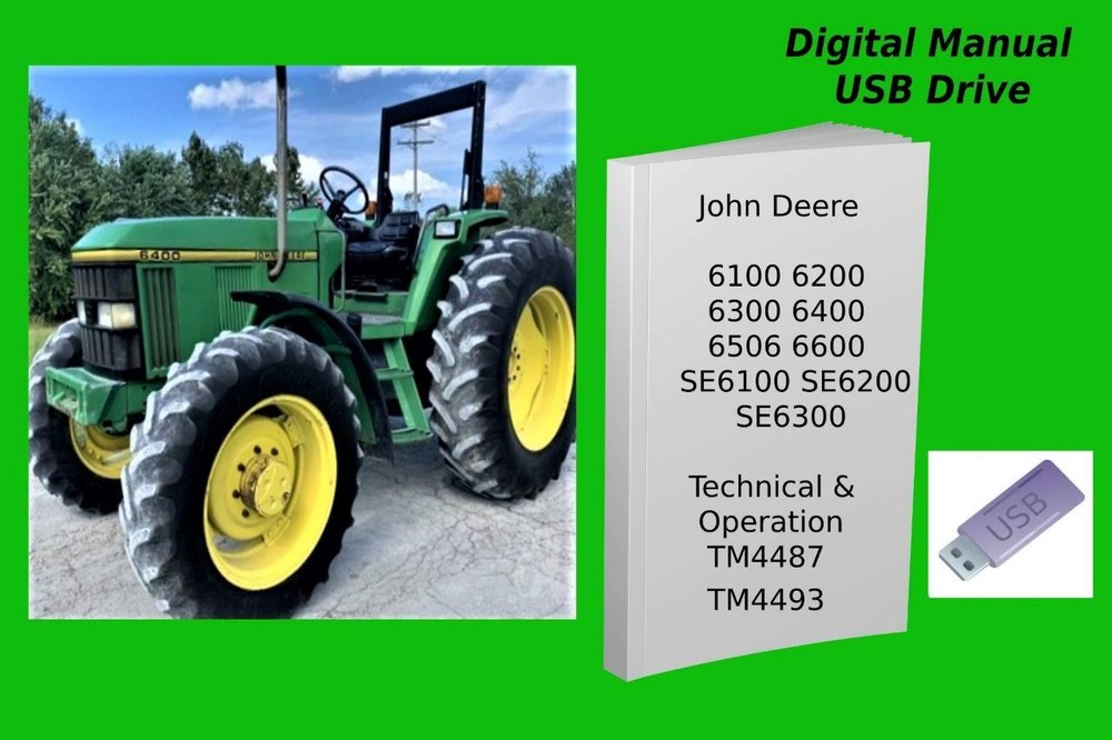 John Deere 6100 6200 6300 6400 6506 6600 6800 6900 Manual Set See Description